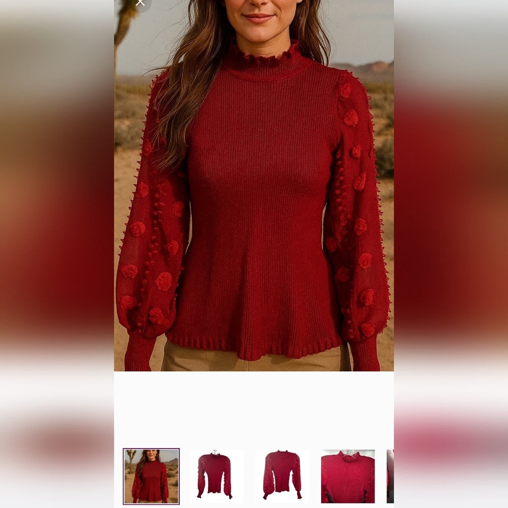 2/$20 Nwt Almost Famous 1X Ribbed Ruffled Trim Sweater